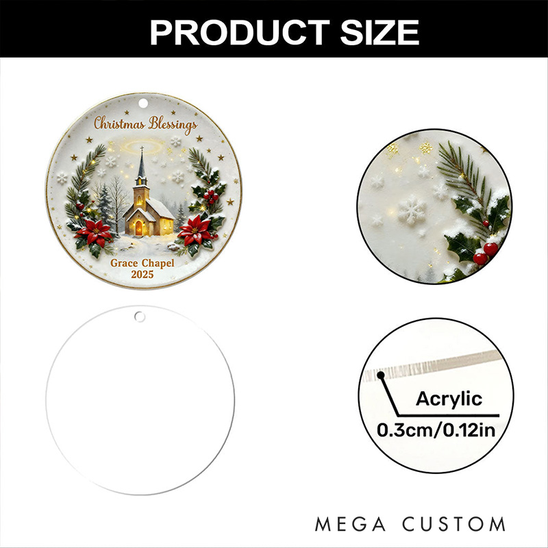 Personalized Christmas Blessings Acrylic Ornament with Name and Year Religious Gift Christmas Home Decor