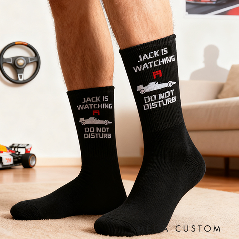 Personalized Watching Racing Socks with Name Do Not Disturb Custom Gift for Racers and Racing Lovers