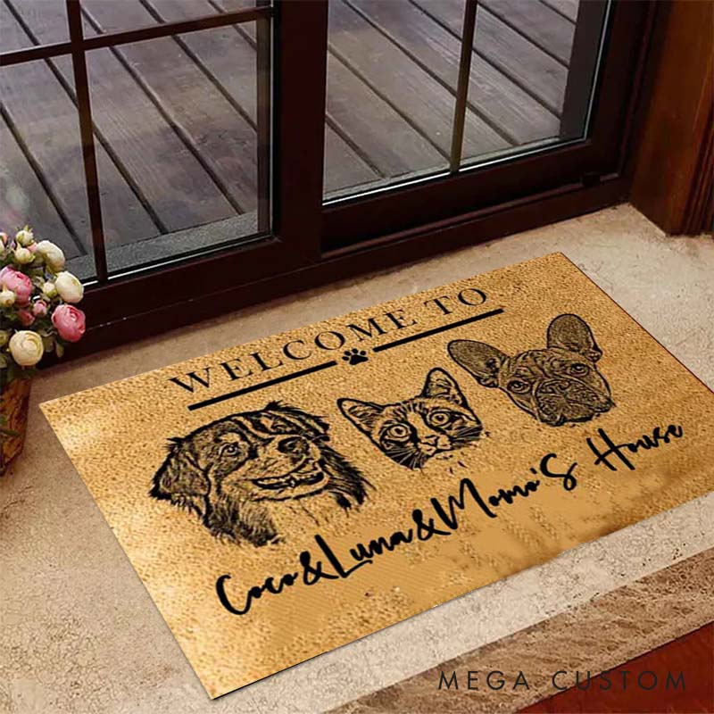 Personalized Pet Lover Custom Dog Doormat Using Pet Photo Christmas Doormat