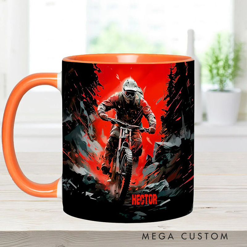 Personalized Cool Dirt Bike Motocross Dirt Bike Accent Mug for Cycling Lovers