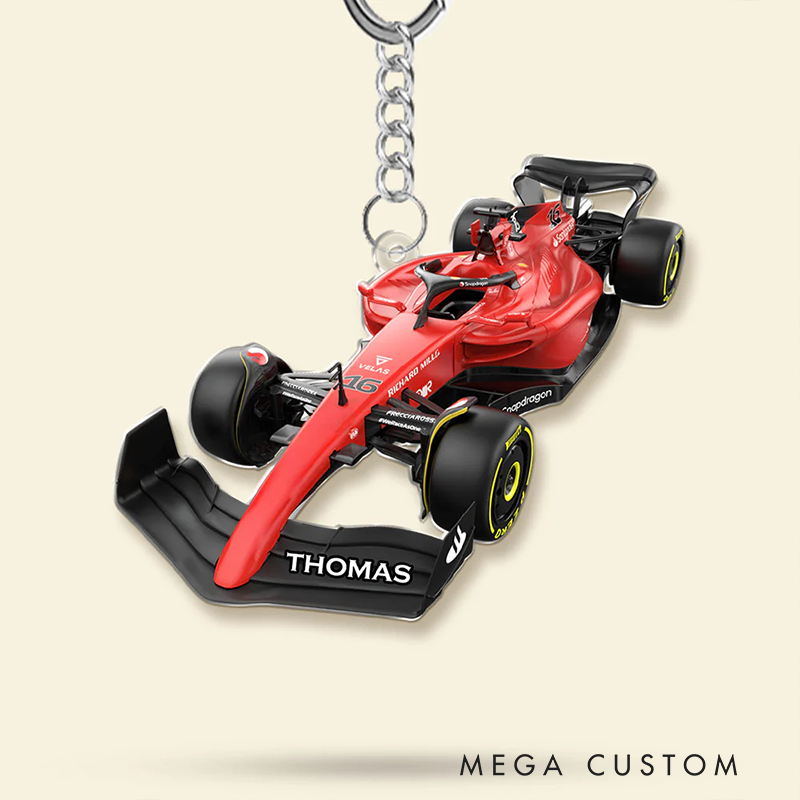 Personalized Acrylic Keychain Custom Name Racing Car Keychain Gift for Racer and Car Lovers