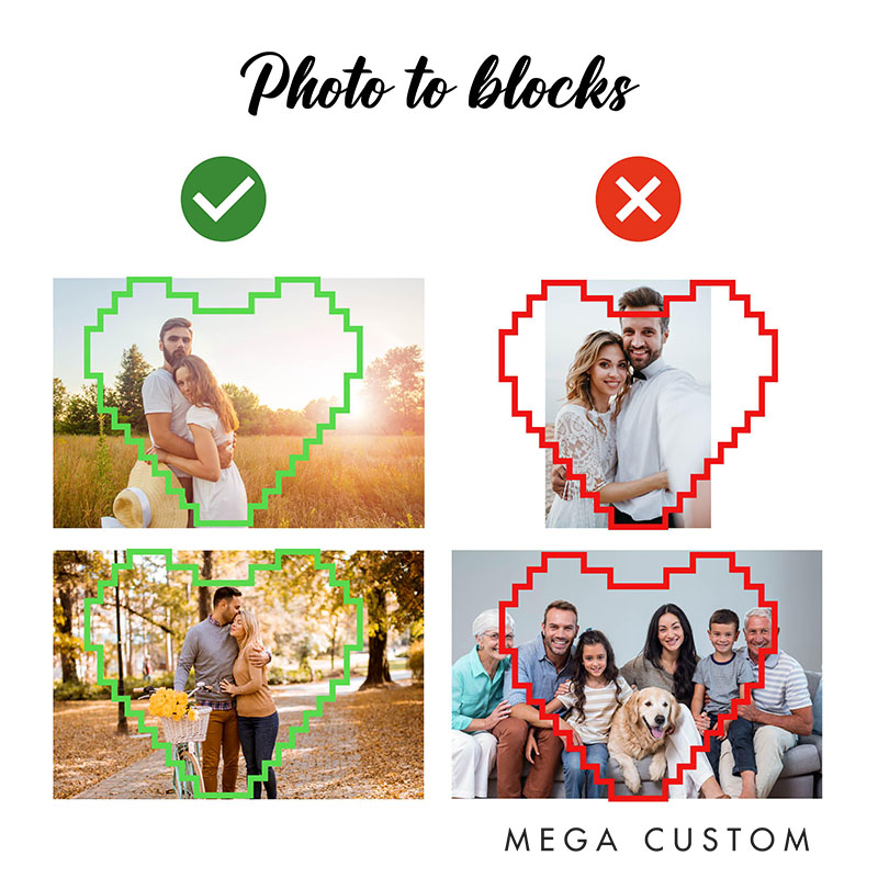 Personalized Couple Photo Building Blocks Custom Newlyweds Photo Blocks Valentine's Day Gift for Boyfriend Girlfriend Husband Wife Anniversary Gift