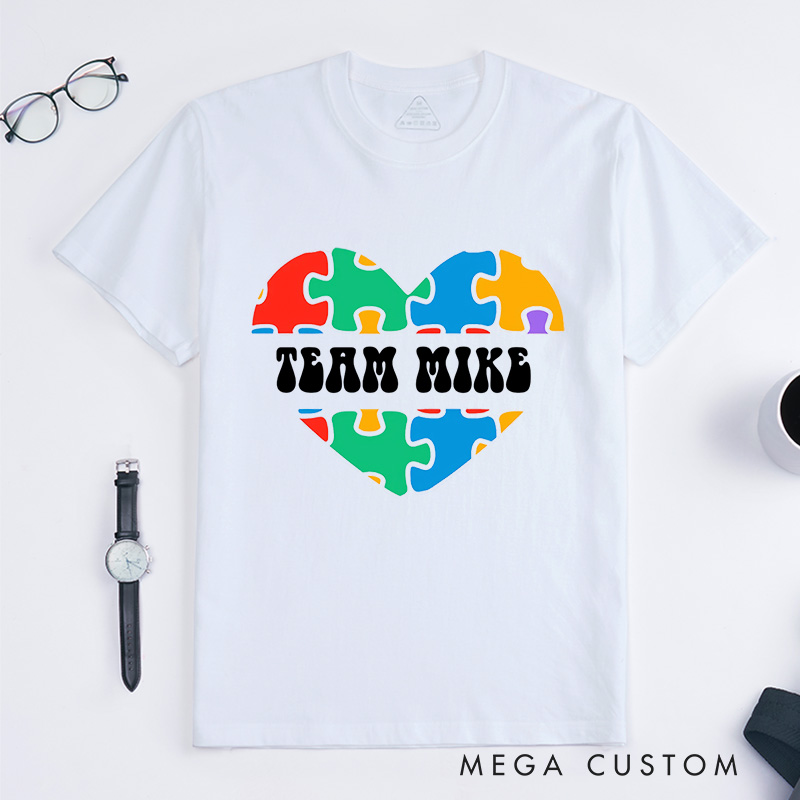 Personalized Autism Puzzle T-Shirt Autism Family Gift