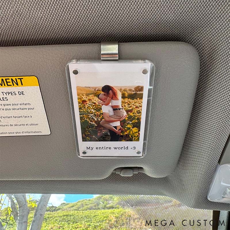 Personalized Photo Car Visor Clip Custom Gift for Him Anniversary Romantic Drive Safe Gift Unique Couples Keepsake Car Photo Frame