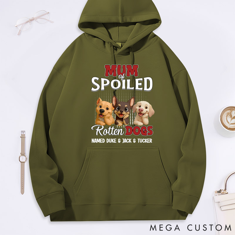 Personalized Dog Lover Thinking about My Spoiled Baby Dog Mom Hoodies