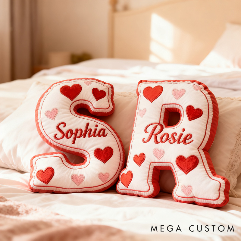 Personalized Couple Letter Pillows Couple Initials Name Holiday Pillow Christmas Gift Valentine's Pillow for Couple