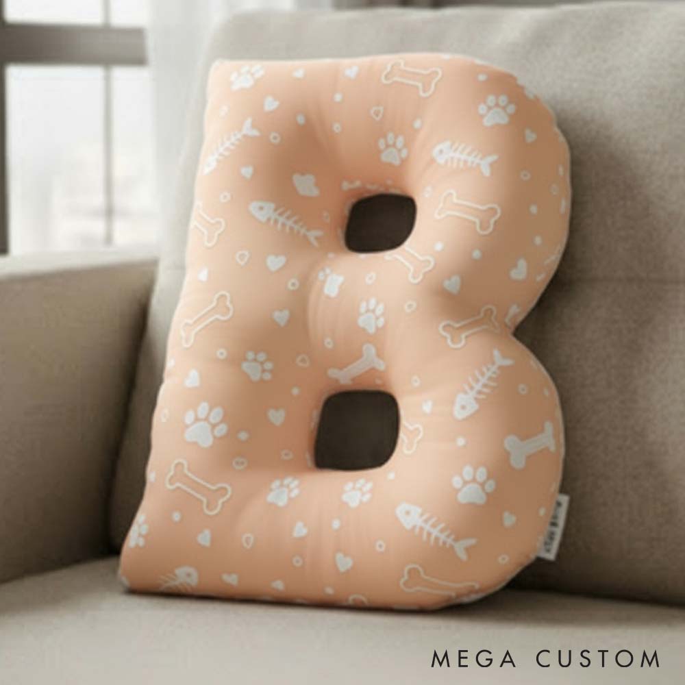 Personalized Pet Lover Letter Pillow with Custom Name Pillow
