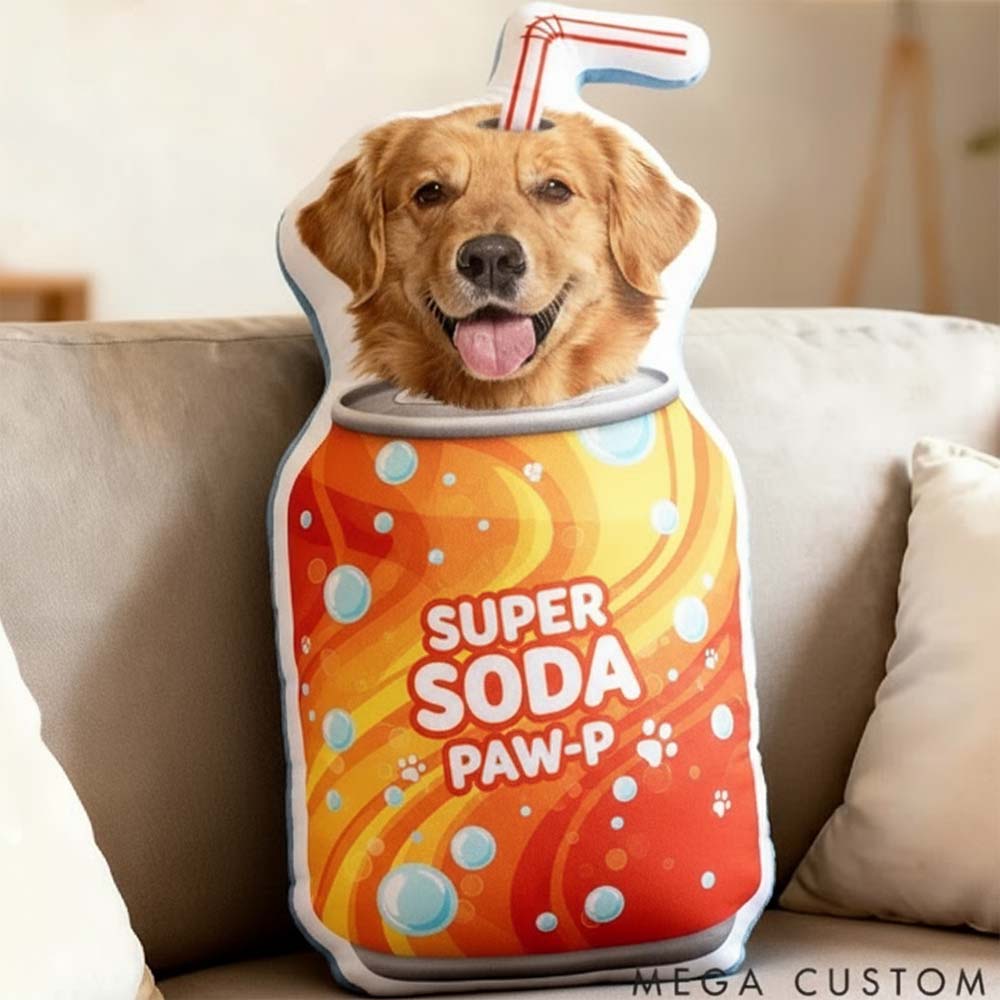 Personalized Pet Lover Drink and Custom Photo Cute Pillow