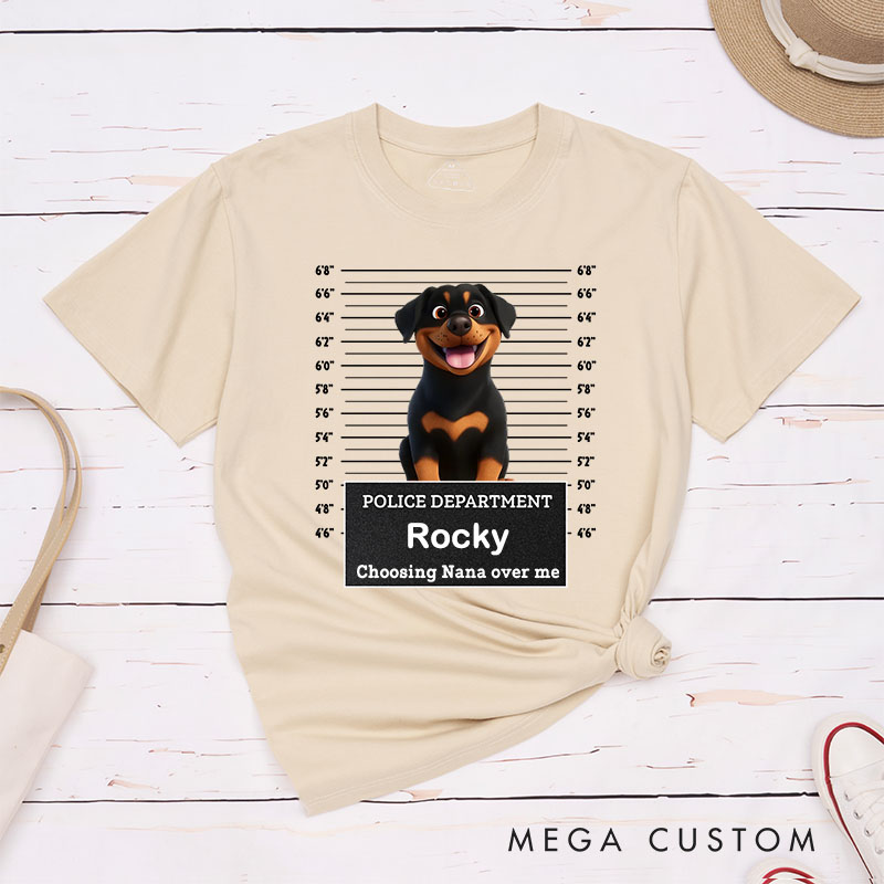 Personalized Dog Lover Police Department Chewing on Shoes or Choosing Nana Over Me T-Shirt