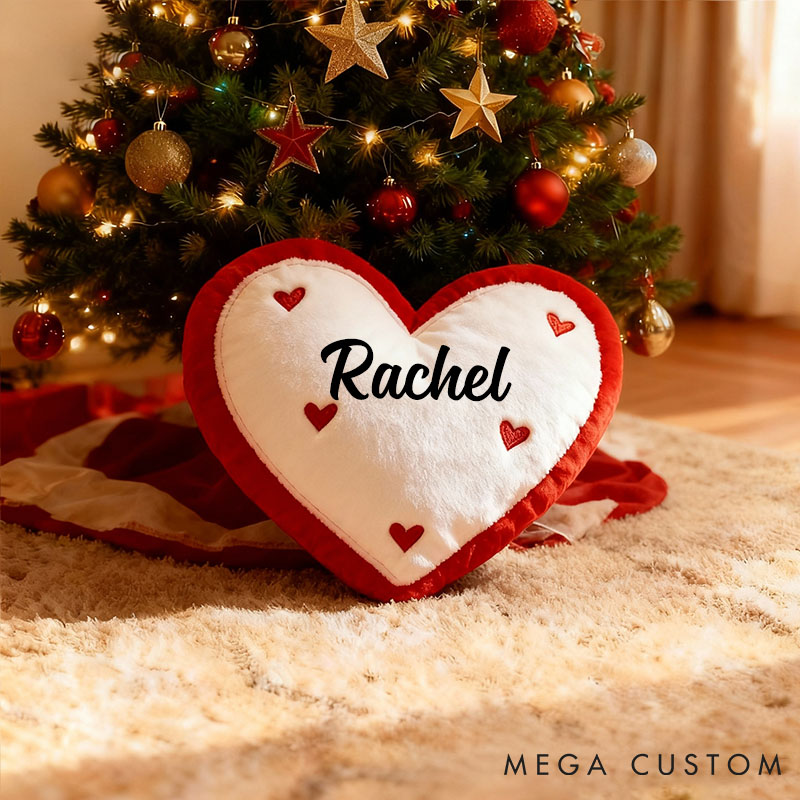 Personalized Couple Heart-Shaped Pillow for Wife Girlfriend Custom Heart Pillow with Name Holiday Gift Pillow for her Xmas Gift Home Decor Pillow