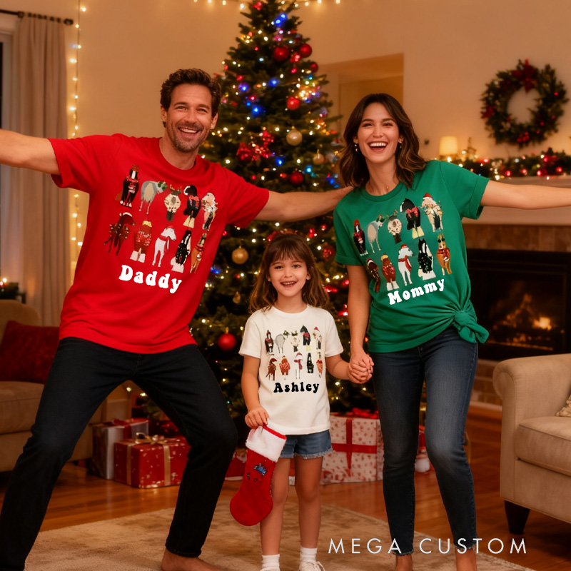 Personalized Classic T-shirt Horse Lover Animal Christmas Shirt for Equestrian Riding Lovers