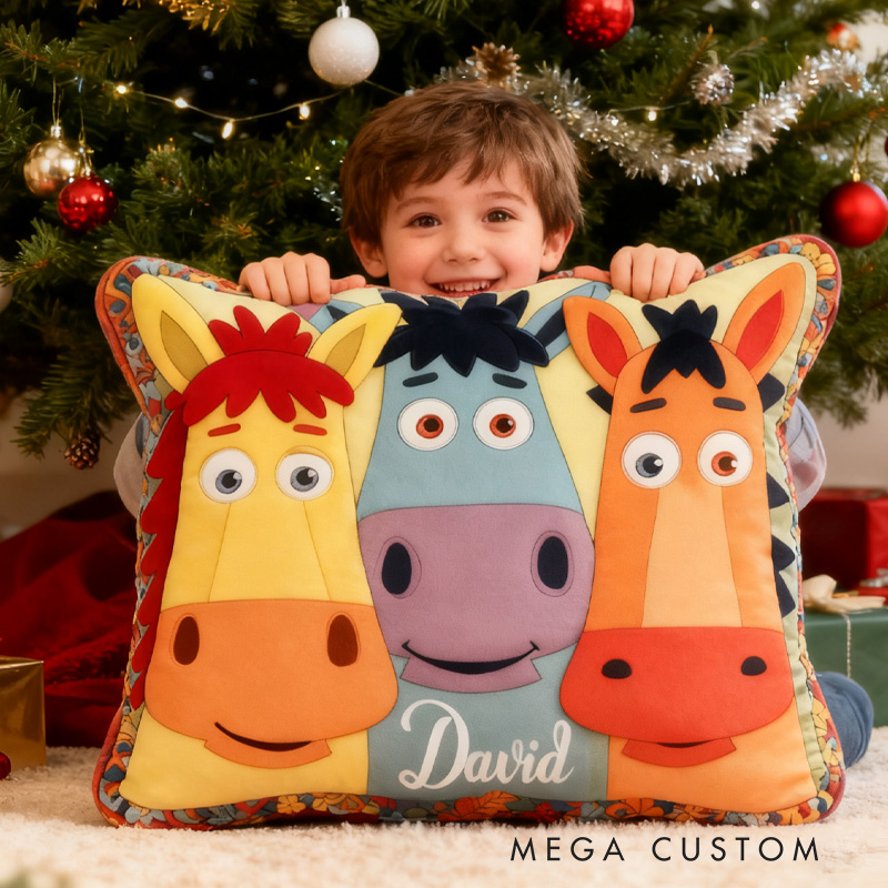 Personalized Equestrian Colorful Horse Pillow Fun and Festive Gift for Kids Graphic 3D Print Pillow for Riding Enthusiasts Horse Lovers Rider Racing Soft and Funny Home Decor