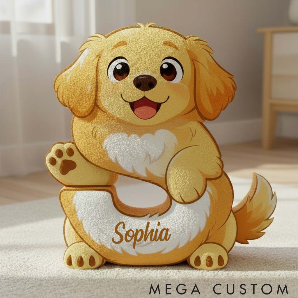 Personalized Dog Lover Golden Retriever Letter Pillow with Custom Name  Graphic 3D Print Pillow