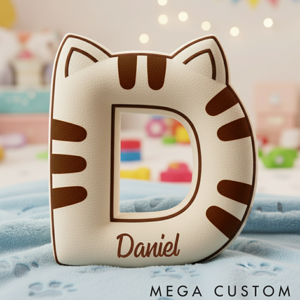 Personalized Cat Lover Letter Pillow Graphic 3D Print Pillow