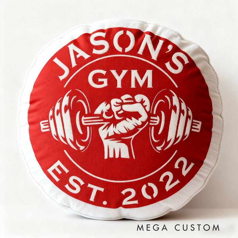 Personalized Dumbbell Gym Name Pillow Graphic 3D Print Gift Ideas Exercise Themed Christmas Weightlifting Workout Pillow Comfortable Christmas Decor for Gym Lovers