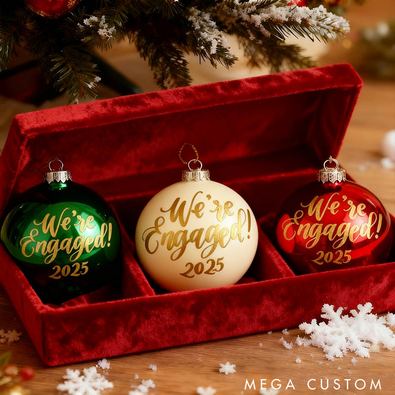 Personalized Our First Christmas as Mr and Mrs Engaged Christmas Ball Ornament Newlyweds Couple Married Xmas Ornament Christmas Gift for Him Her