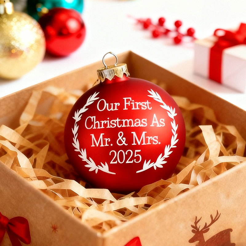 Personalized Our First Christmas as Mr. & Mrs. Ornament Couple Xmas Decor Ball Newlyweds Christmas Decor Bulb Ornament