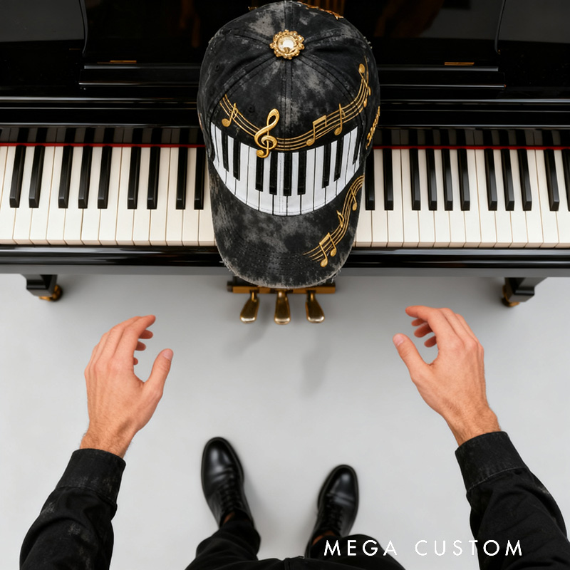 Personalized Graphic 3D Print Piano Baseball Cap with Your Name for Music Lover Perfect Gift for Birthday Holiday Concert Christmas