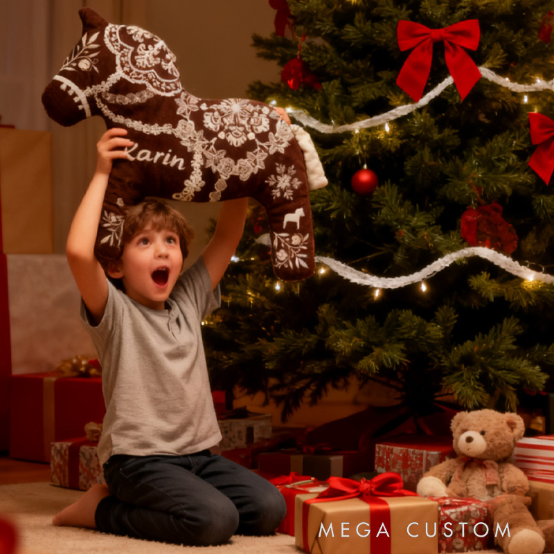 Personalized Equestrian Graphic 3D Print Pillow Brown Xmas Horse for Riding Enthusiasts Horse Lovers Rider Racing Soft and Funny Home Decor