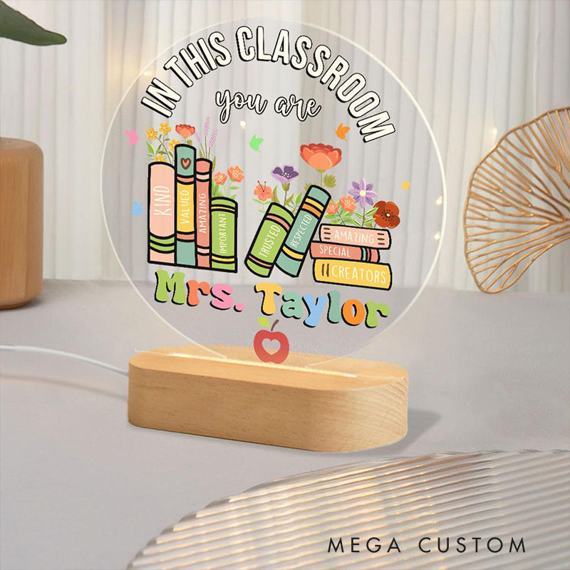 Personalized Teacher LED Desk Lamp with in This Classroom You Are Design Unique Gift for Teachers