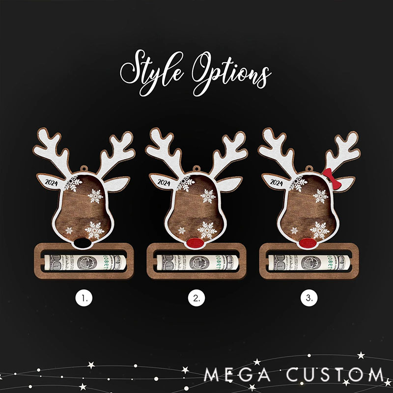 Personalized Reindeer Money Holder Christmas Ornament, Tree Christmas Gifts