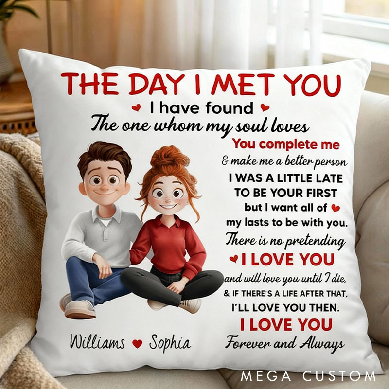 Personalized Romantic Couple Pillow Custom Valentine's Day Gift Pillow Couple Christmas Decor Pillow for Girlfriend