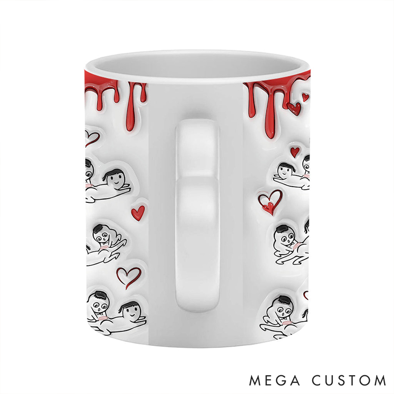 Personalized Couple Heart Handle Mug Your Butt Is Bonus Dirty Talk Mug for Couple Husband Wife Mugs