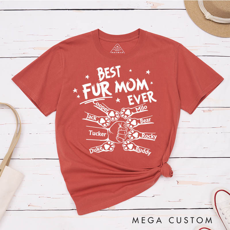 Personalized Pet Lover Best Dog Mom Ever Best Cat Mom Ever T-Shirt