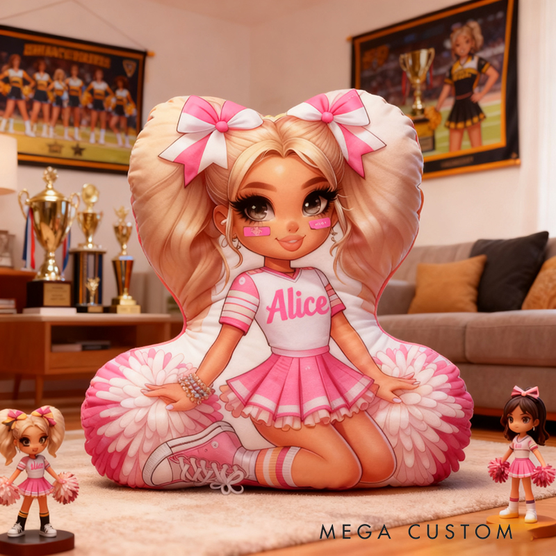 Personalized Cheerleader Pillow with Your Name Adorable Custom Gift for Cheer Fans Perfect for Decoration or Cuddling