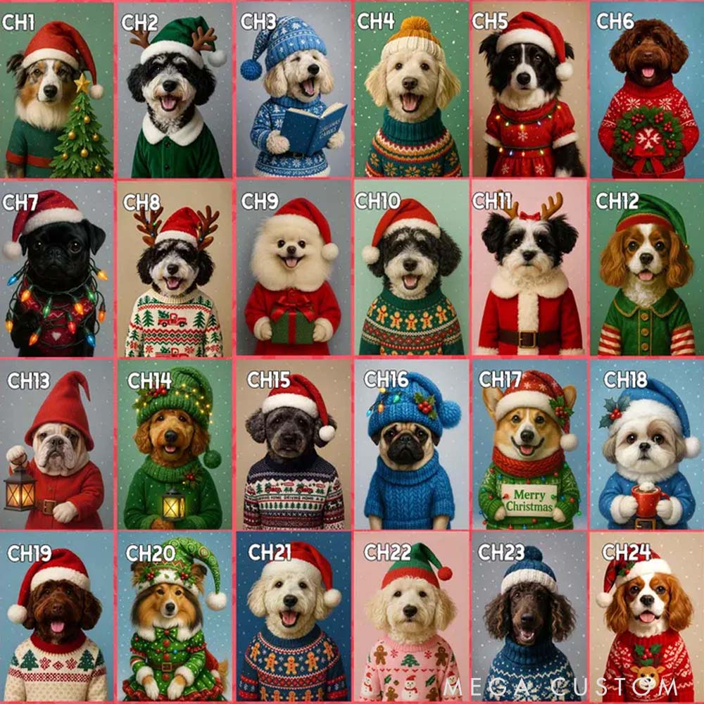 Personalized Pet Lover Custom Christmas Pet Portrait