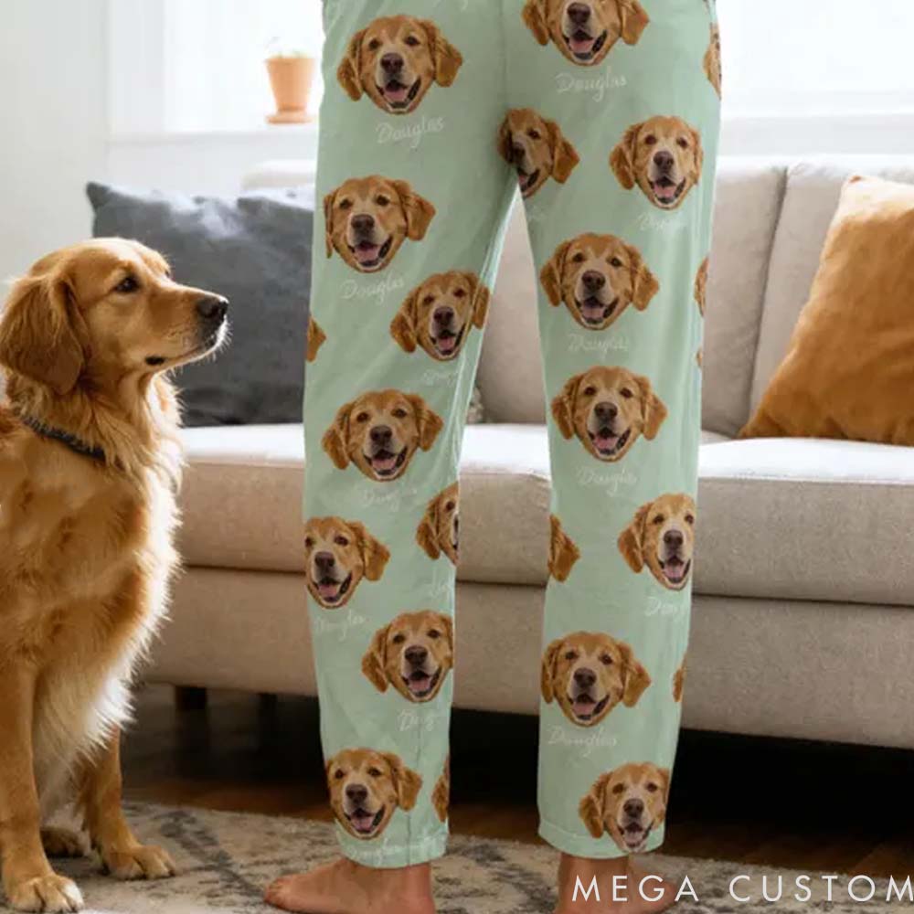Personalized Pet Lover Custom Pet Face Pants Pajamas