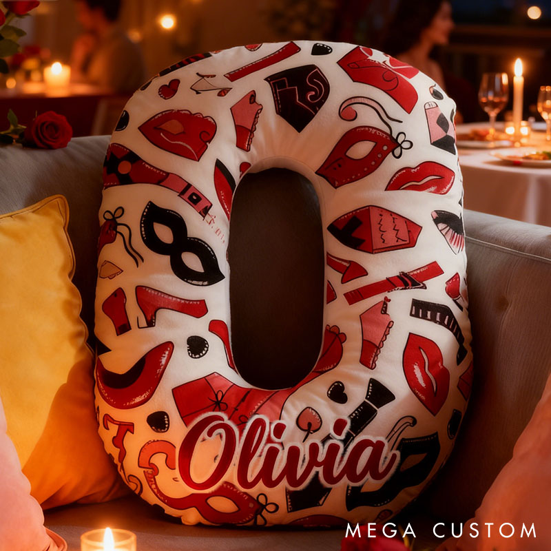 Personalized Fashion-Themed Letter Pillow for Girlfriend Valentine's Day Throw Pillow for Her Couple Date Night Themed Pillow