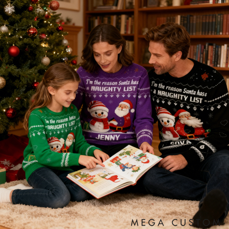 Personalized Custom All-Over-Print Little One in the Snow Ugly Sweater Gift for Family Members