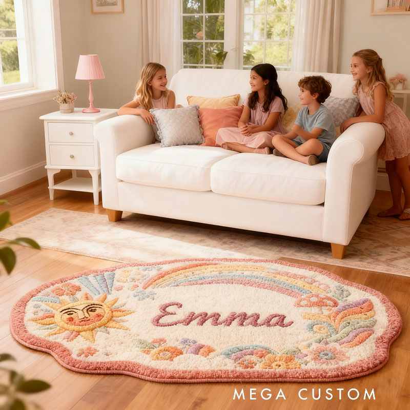 Personalized Colorful Cute Hippie Carpet Beautiful Hippie Custom Hippie Carpet Christmas Birthday Party Gift for Kids and Hippies