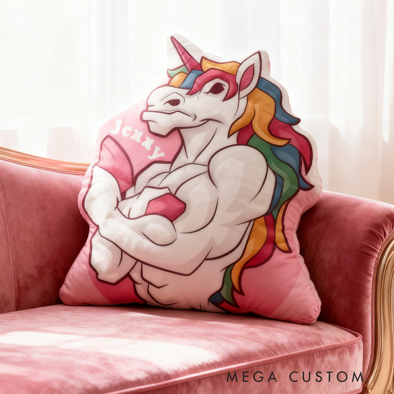 Personalized Fitness Magical Animals Pillow Rainbow Throw Pillow Graphic 3D Print Trainer Fitness Planner Decoration Pillow Exercise Sport Gym Rat Weightlifting Pillow for Kids Gym Lovers