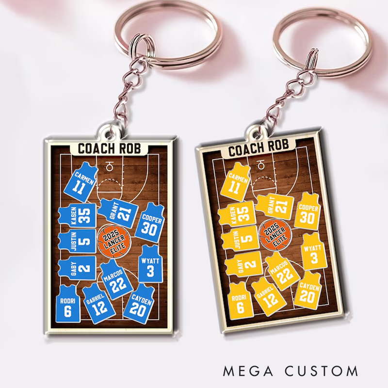 Personalized Team Member Name Basketball Ornament: Basketball Coach End of Year Gift