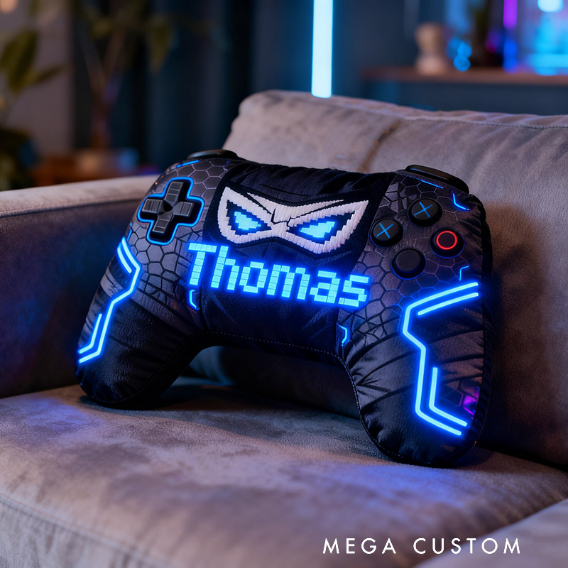 Personalized Graphic 3D Print Super Hero Game Controller Shaped Pillow for Game Lovers Plush Pillow Christmas Birthday Gift for Kids