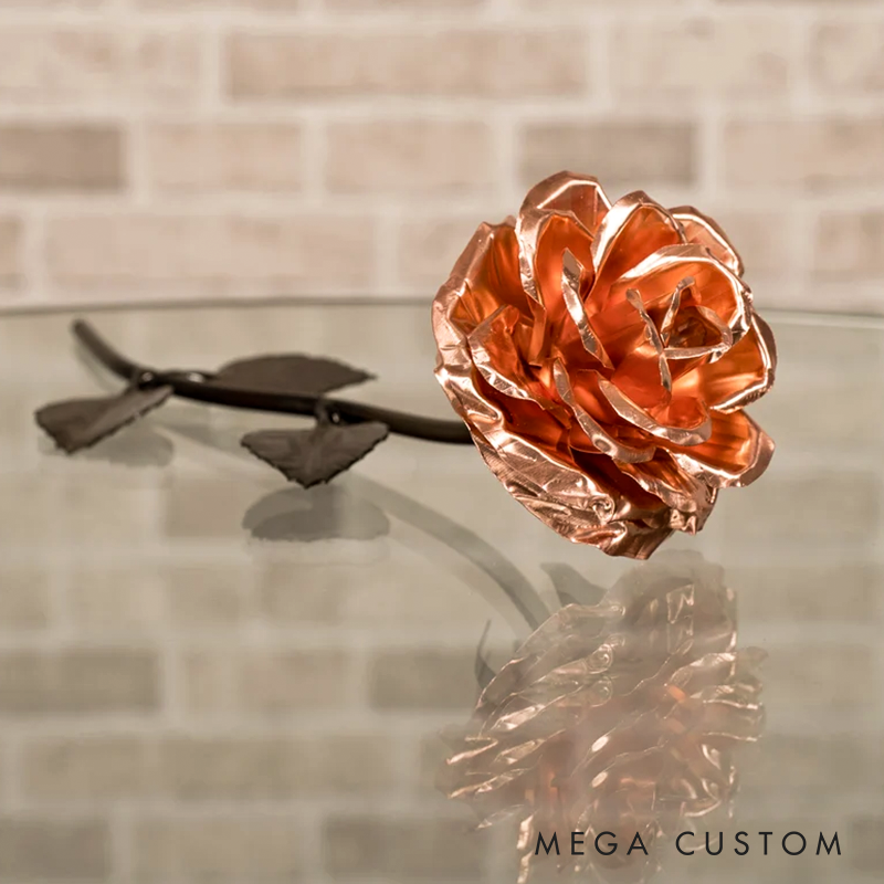 Personalized Copper Rose 7th Year Anniversary Wedding Gift