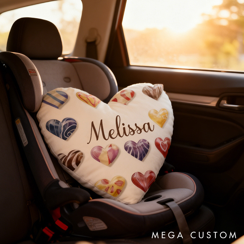 Personalized Heart-Shaped Pillow Custom Hearts Sugar Throw Pillow for Her Valentine's Gift Pillow for Girlfriend Wife