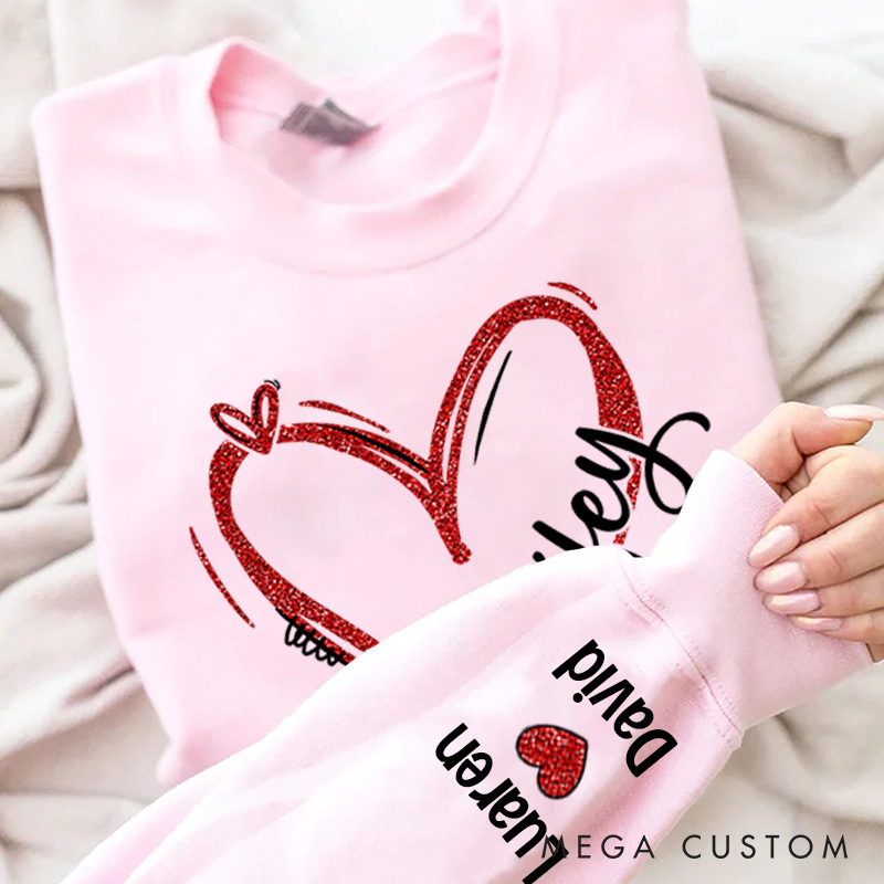 Personalized Wifey Heart Sweatshirt Custom Wifey Sweatshirt for Her Valentine's Anniversary Gift Cloth for Wife My Partner My Love My Wifey