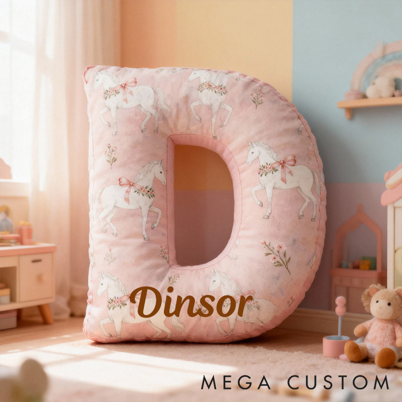 Personalized Pet Lover Funny Pink Horse Graphic 3D Print Pillow
