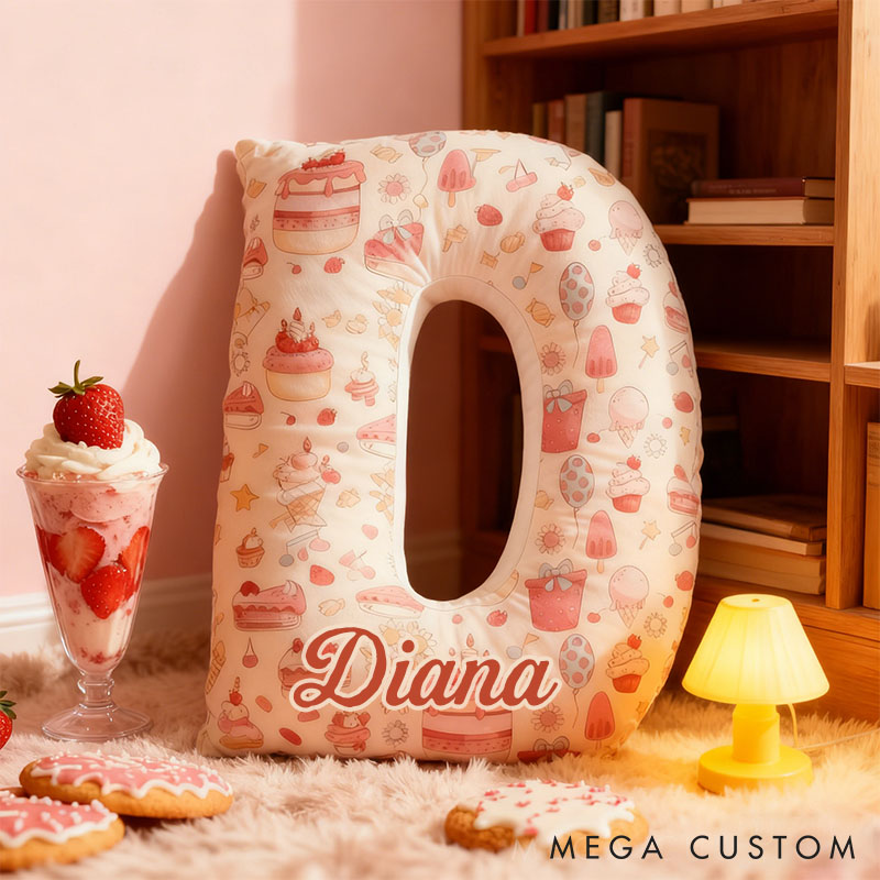 Personalized Wedding Cake Letter Pillow Custom Valentine's Throw Pillow for Girl Friend Xmas Home Decor Pillow for Flower Girl