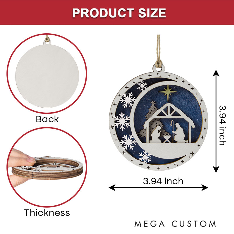 Nativity Jesus Ornament Nativity Scene Christmas Ornament Christian Holiday Gift Decor Religious Gift Meaningful Xmas Gift Jesus Ornament