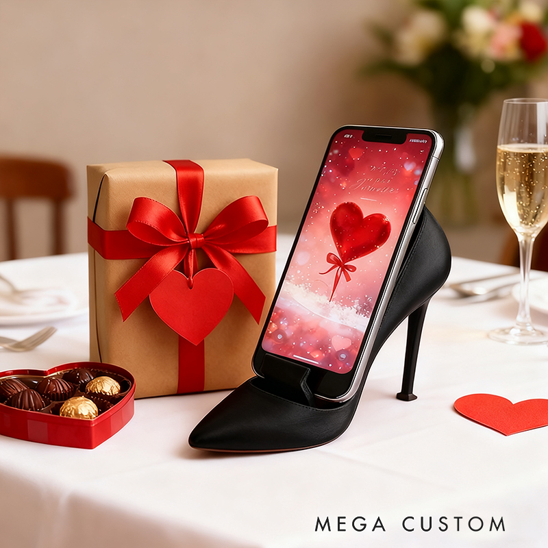 Red High Heel Phone Stand - Stylish Heel Shaped Holder for Smartphones, Valentine’s Gift & Desk Decor