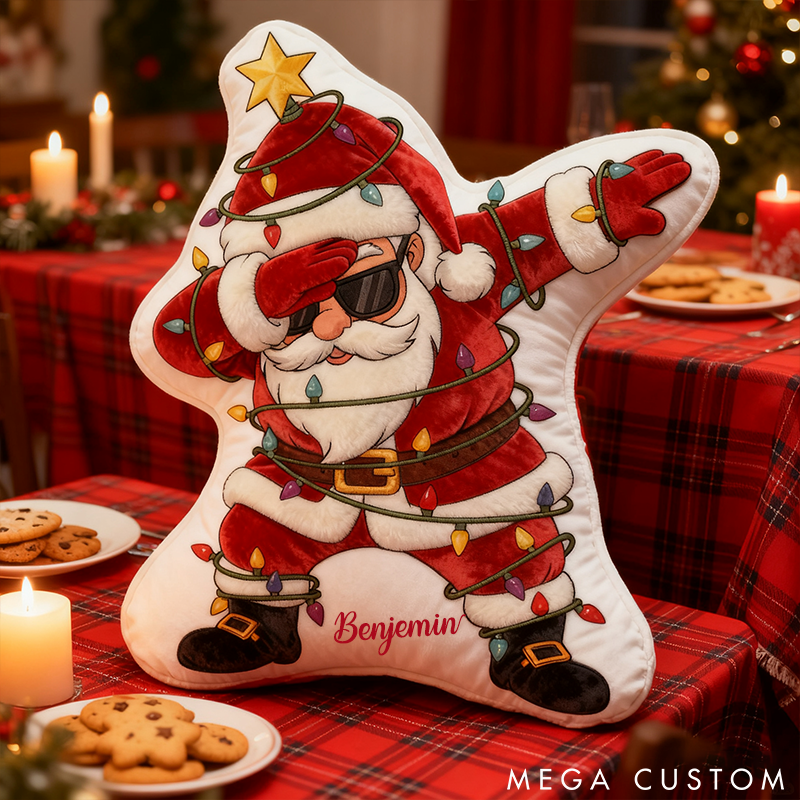 Personalized Dabbing Santa Pillow Custom Cool Christmas Santa Throw Pillow Holiday Vibes Decor Pillow Christmas Gift Home Decor