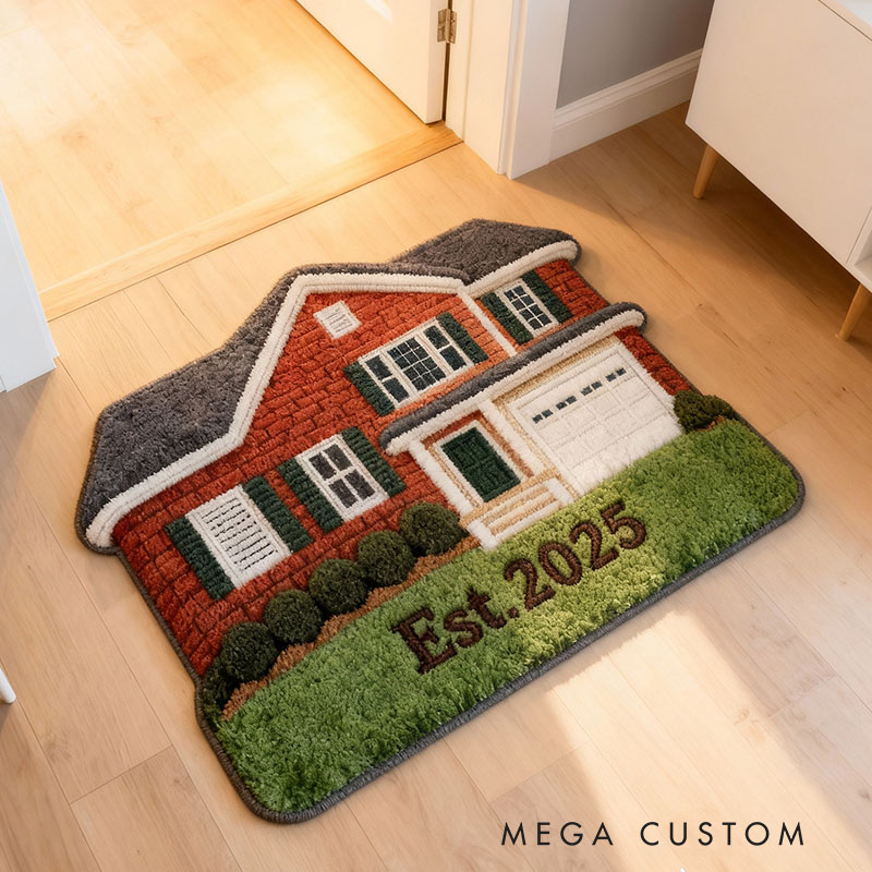 Personalized Custom House Photo Doormat Unique Family Name Design Durable Decorative Rug Perfect For Entryways Porches Housewarming Gift Or Home Decor