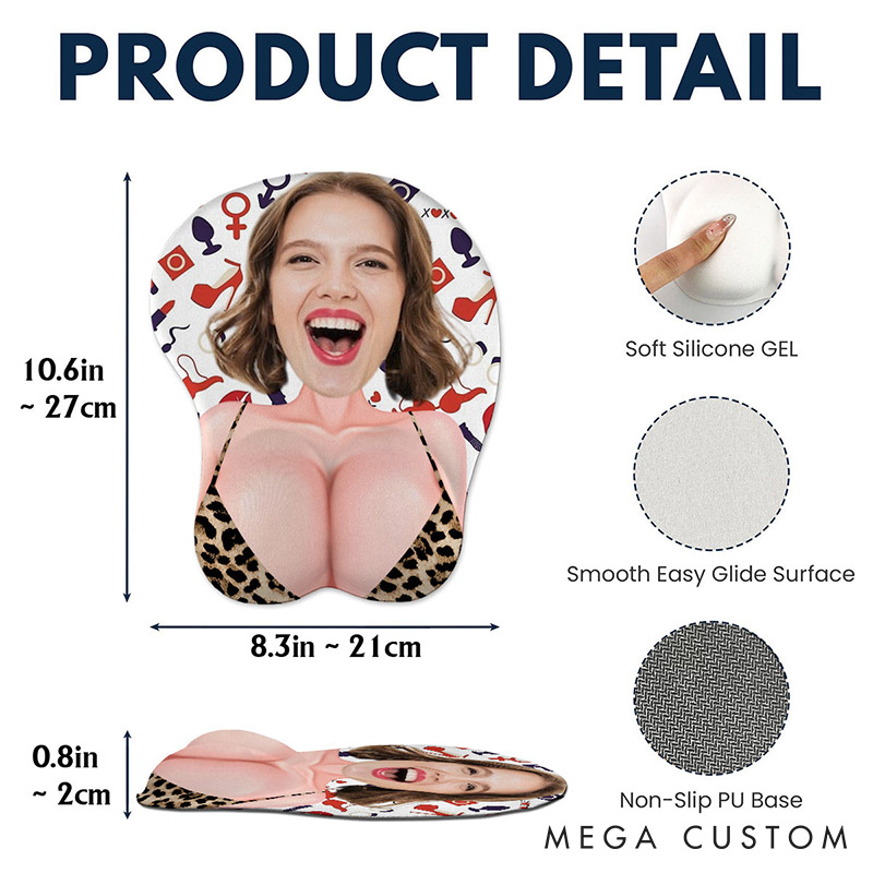 Personalized Girlfriend Wife Face Naughty Funny 3D Mouse Pad Custom Man 3D Mouse Pad with Women Face Photo Gaming Gift Couple Boyfriend Husband Gift