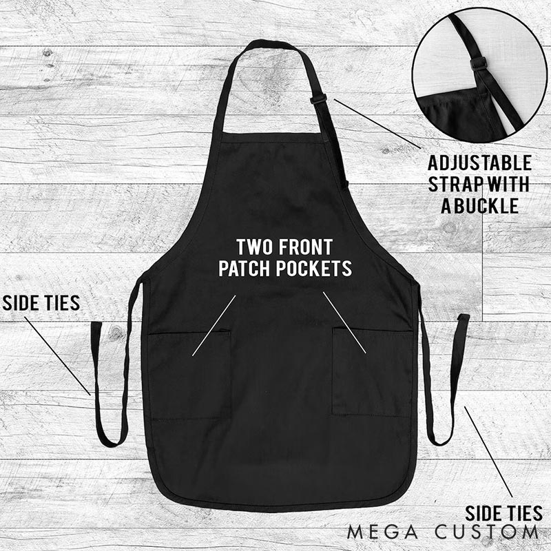 Personalized Your Name Personal Chef Grill Apron Funny Grill Apron for Couple Apron with Pocket Valentine’s Day Gift for Him Gift For Husband