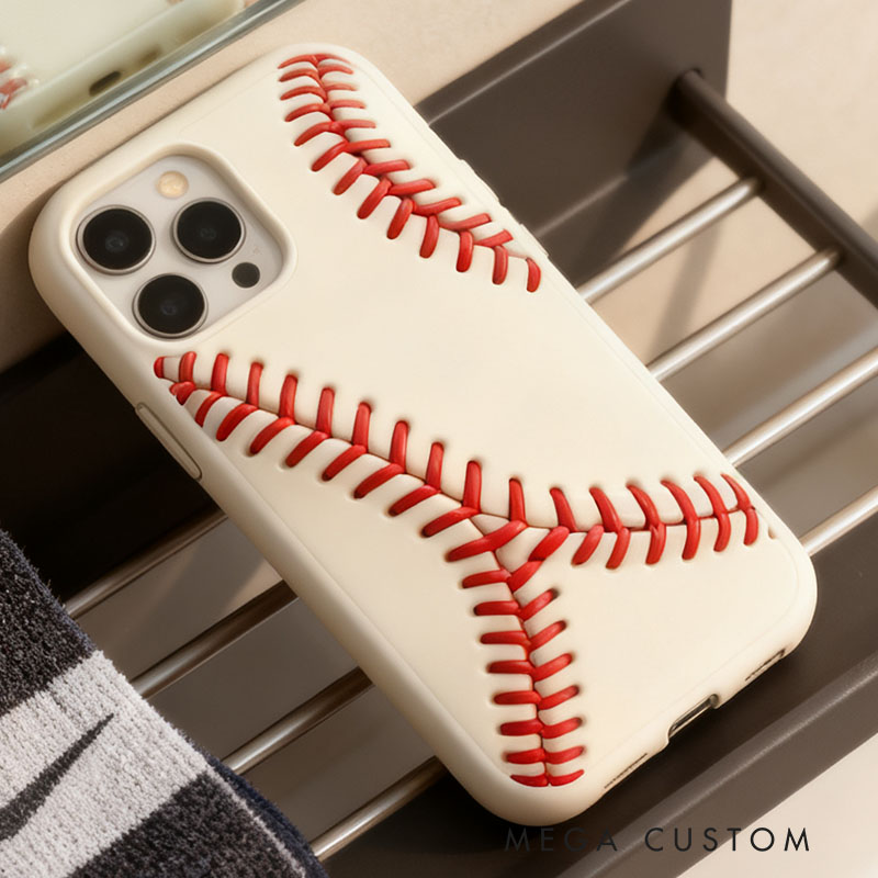 Baseball 3D for iPhone 17 16 15 14 13 Pro Max Silicone Phone Case Cover