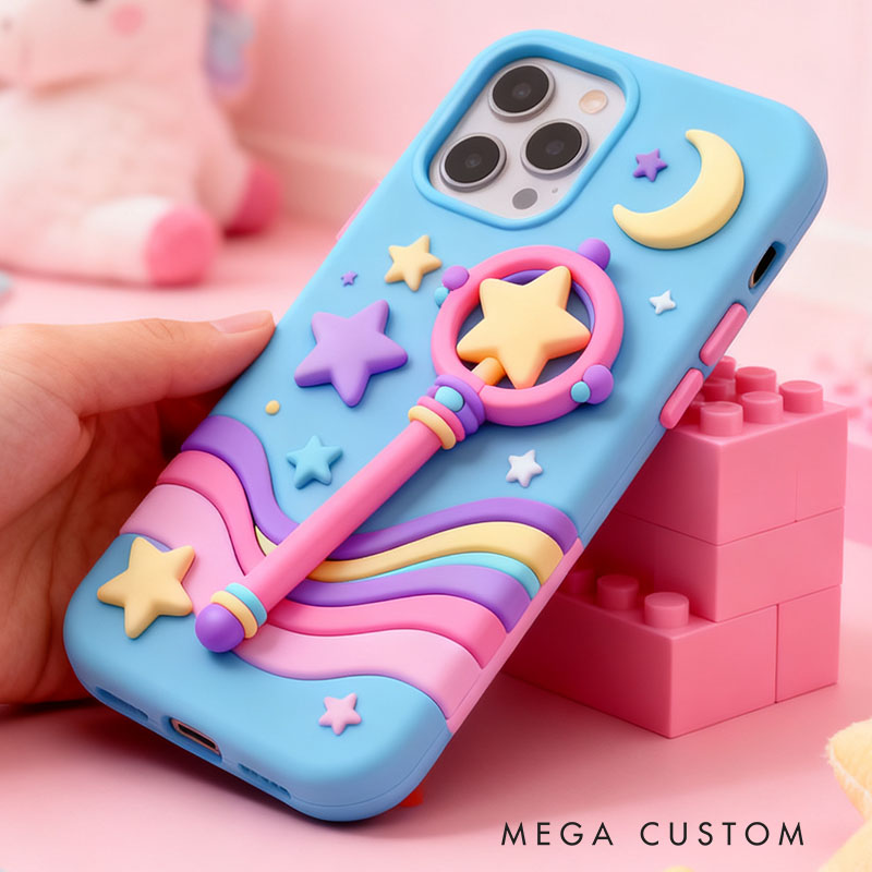 Magic Wand 3D for iPhone 17 16 15 14 13 Pro Max Silicone Phone Case Cover